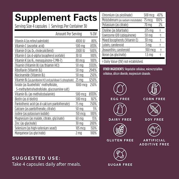 Dr Amen BrainMD Smart Prenatal - 120 Capsules - Multivitamin for Mom & Baby, Promotes Healthy Pregnancy & Growth & Development In Babies - Gluten-Free - 30 Servings