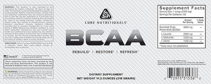 Core Nutritionals BCAA, Increases Skeletal Muscle Protein Synthesis, 5 Grams, 60 Servings