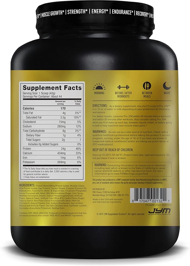 Pro JYM Rocky Road Protein Powder - Whey Protein Isolates, Casein, & Milk Protein, Lean Muscle Building for Men & Women, JYM Supplement Science, 45 Servings