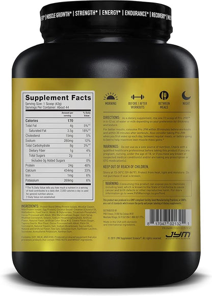 Pro JYM Rocky Road Protein Powder - Whey Protein Isolates, Casein, & Milk Protein, Lean Muscle Building for Men & Women, JYM Supplement Science, 45 Servings