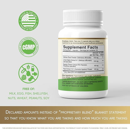 MigReLax | Doctor Formulated Natural Supplement for Migraine Relief and Tension Headache Needs | Relaxation and Sleep During Migraine Headache Days with Valerian | Lemon Balm | Passion Flower & Hops