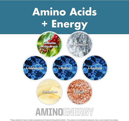 NutraOne Amino Energy BCAA Powder Pre-Workout Supplement with Caffeine Branched Chain Amino Acids to Help Fuel and Recover* (Strawberry Watermelon - 30 Servings)
