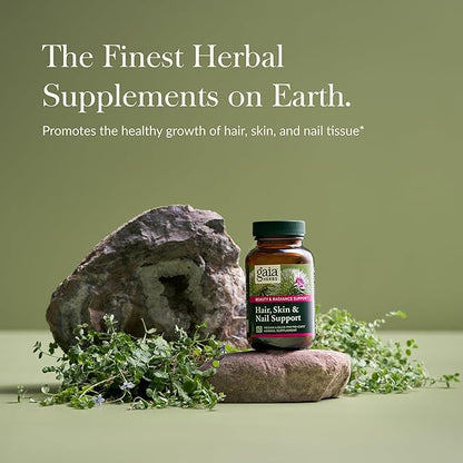 Gaia Herbs Hair, Skin & Nail Support - Helps Promote Healthy Skin, Hair Growth & Nail Growth - with Horsetail, Alfalfa, Burdock, Gotu Kola & Nettle - 60 Vegan Liquid Phyto-Capsules (15-Day Supply)