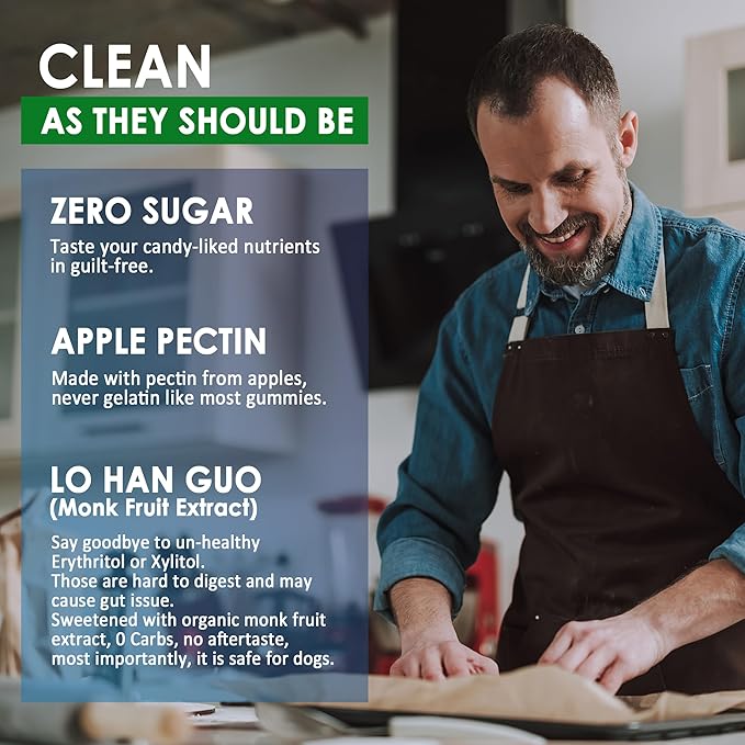 Mens Multivitamins Gummies, Multiminerals, Vegan Omega 3, CoQ10, Probiotics, Daily Mens Vitamins A C D3 E B6 B12, Methylated Multivitamin for Men - Energy, Immunity, Sugar Free, Vegan (No Iron) 60 Cts