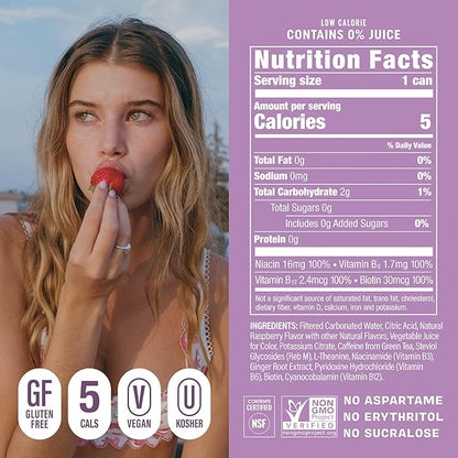 GORGIE Sugar Free Natural Energy Drinks, Sparkling Electric Berry (12 Pack) - Healthy Energy Drinks - Natural Coffee Replacement with Green Tea Caffeine and Biotin - 150mg Caffeine, Vegan, Low Calorie