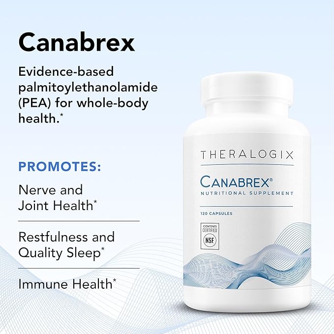Theralogix Canabrex Palmitoylethanolamide (Pea) Supplement - 60-Day Supply - Joint Health Supplement for Women & Men - Sleep & Immune Support Supplement - NSF Certified - 120 Capsules