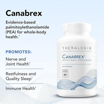 Theralogix Canabrex Palmitoylethanolamide (Pea) Supplement - 60-Day Supply - Joint Health Supplement for Women & Men - Sleep & Immune Support Supplement - NSF Certified - 120 Capsules