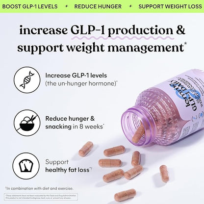 Lemme GLP-1 Daily, Reduce Hunger & Cravings, Boost GLP-1 Production, Support Fat Loss and Weight Management with Clinically Studied Ingredients, 1 Month Supply (60 Capsules)