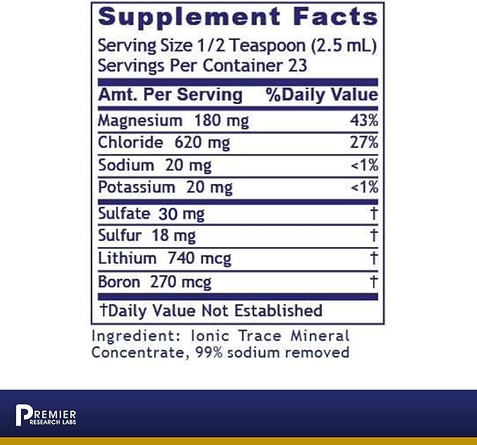 Premier Research Labs Premier pH Minerals - Trace Minerals, Trace Mineral Drops, Minerals for Water, Magnesium Supplement for Distilled Water, Reverse Osmosis Water, Liquid Concentrate - 2 fl oz