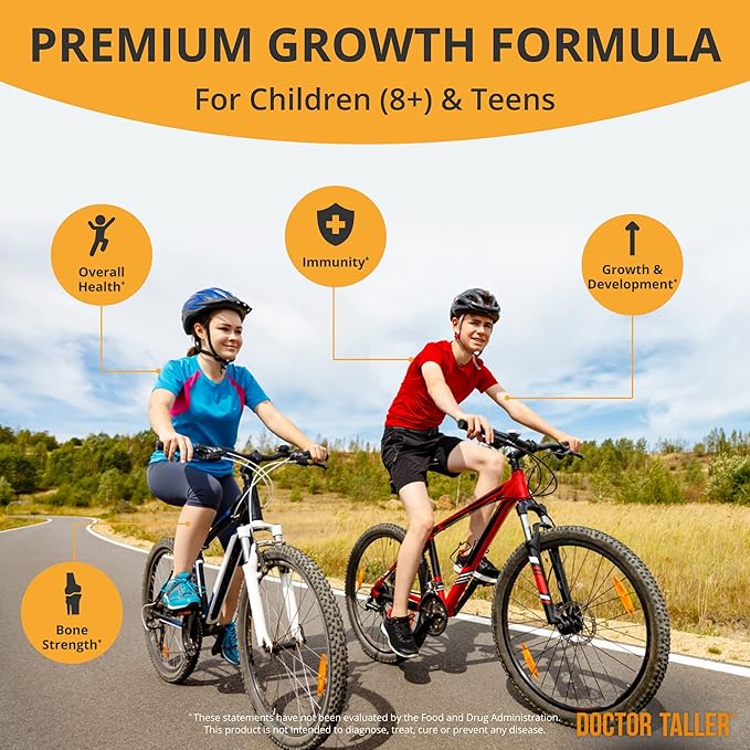 NuBest Doctor Taller - Height Growth Formula - Supports Height Growth and Immunity - Keto with Calcium, Vitamin D3, Vitamin K2, Amino Acids & Herbs for Children (8+) - 3 Pack | 3 Month Supply