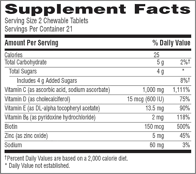 Emergen-C Immune+ Chewables 1000mg Vitamin C with Vitamin D Tablet, Immune Support Dietary Supplement for Immunity, Orange Blast Flavor - 42 Count
