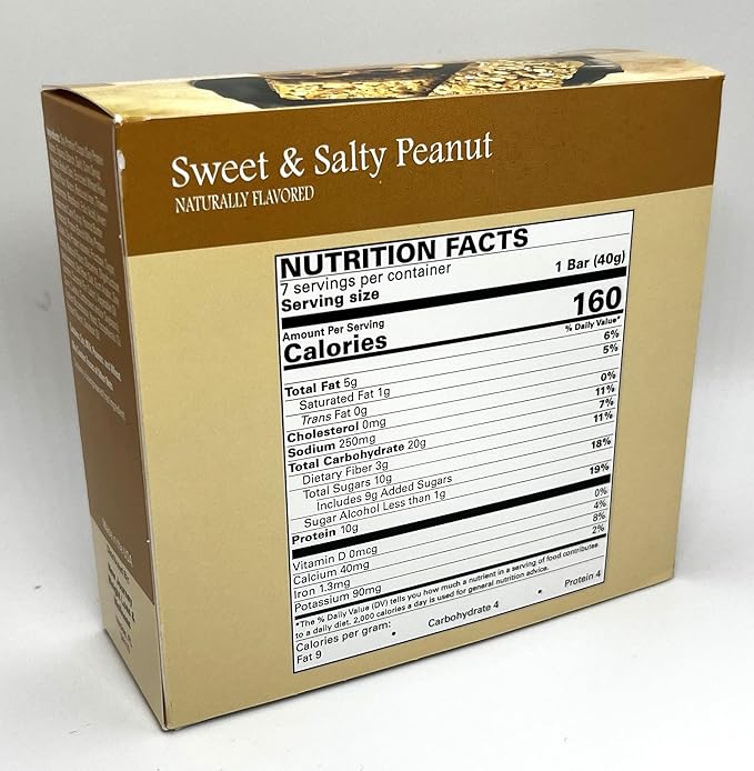 Sweet & Salty Peanut Bar - New Journey Weight Loss & Wellness - High Protein Meal Replacement Nutrition Bar (7 bars/box)