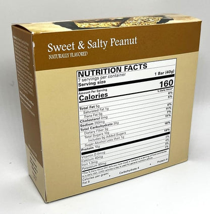 Sweet & Salty Peanut Bar - New Journey Weight Loss & Wellness - High Protein Meal Replacement Nutrition Bar (7 bars/box)