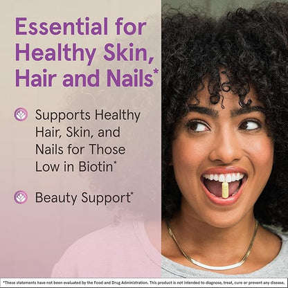 Jarrow Formulas Biotin Ultra Strength 5000 mcg, Dietary Supplement, Hair, Skin, and Nails Support, 100 Veggie Capsules, Up to 100 Day Supply