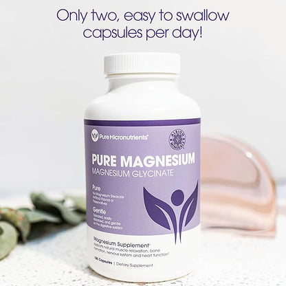 Pure Micronutrients Magnesium Glycinate Supplement (Chelated) 200mg, 180 Count