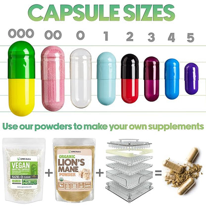 XPRS Nutra Size 00 Separated Capsules - 1000 Count Gelatin Empty Capsules Separated in Bags - Empty Capsules- Separated Empty 00 Capsules- Pill Capsules Empty for DIY Supplement Filling (Blue/White)