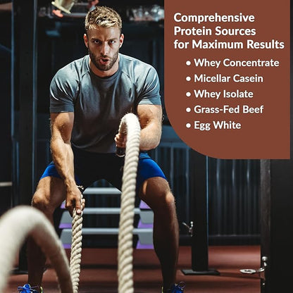 Granite Protein Powder | Whey Isolate & Concentrate| Casein for Lean Muscle Building & Workout Recovery | 30 Servings | Egg & Grass Fed Protein | 23g Protein from 5 Sources | Chocolate Flavor