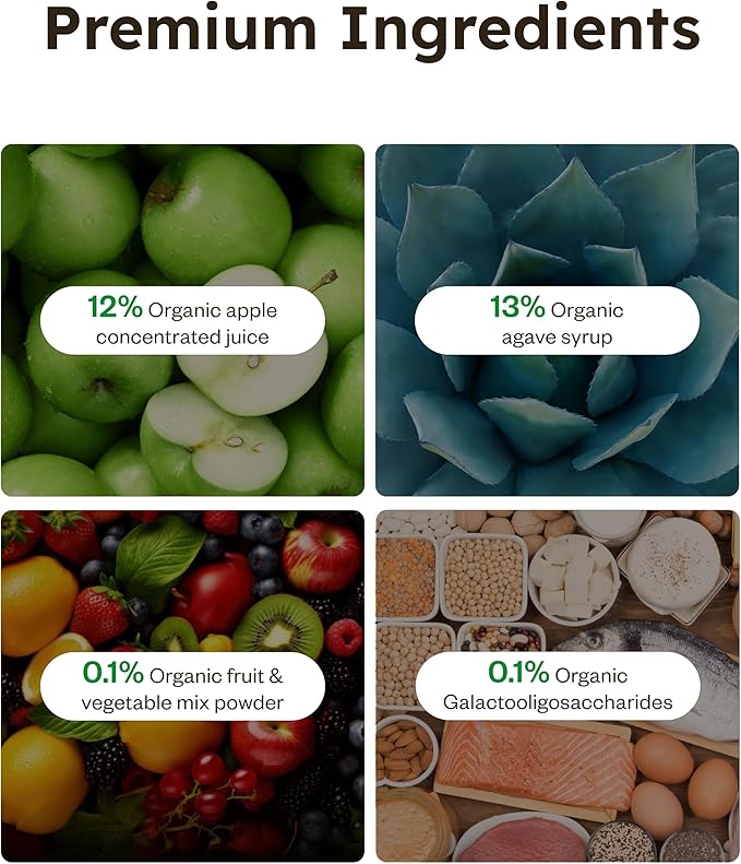 Kids Fiber Jelly (20 Sticks) - 100% Plant-Based Soluble Fiber 4,200mg, Comfortable Bowel Movement & Constipation Relief for Children. Organic Apple Juice, Vegetable Powder.