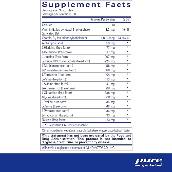 Pure Encapsulations Amino-NR | Natural Ratio Amino Acid Complex Support for Immune Function and Athletic Activity* | 180 Capsules
