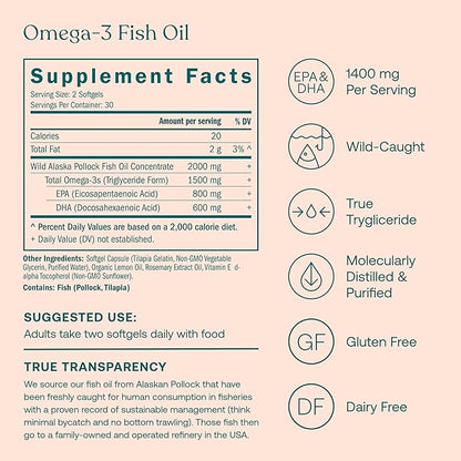 True Grace One Daily Women’s Multivitamin 40+ (30 Vegan Tablets) & Omega-3 Fish Oil (60 Softgels) - Gluten Free, Soy Free, Organic - 30-Day Supply of Each