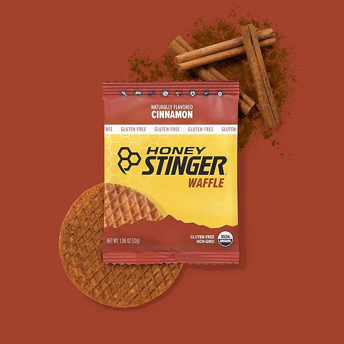 Honey Stinger Organic Gluten Free Cinnamon Waffle | Energy Stroopwafel for Exercise, Endurance and Performance | Sports Nutrition for Home & Gym, Pre and Post Workout | Box of 16 Waffles, 19.2 Ounces