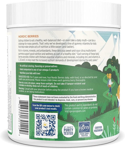 Nordic Naturals Nordic Berries, Citrus - 120 Gummy Berries - Great-Tasting Multivitamin for Ages 2+ - Growth, Development, Optimal Wellness - Non-GMO, Vegetarian - 30 Servings