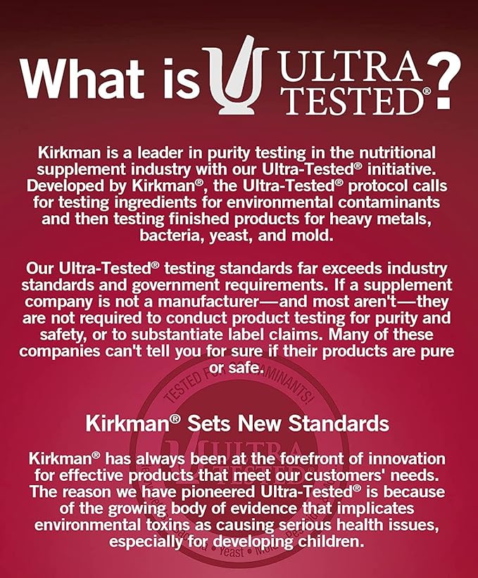Kirkman - Calcium Bisglycinate Chelate 200mg - 120 Capsules - Without Vitamin D3 - Helps Maintain Strong Bones - Hypoallergenic