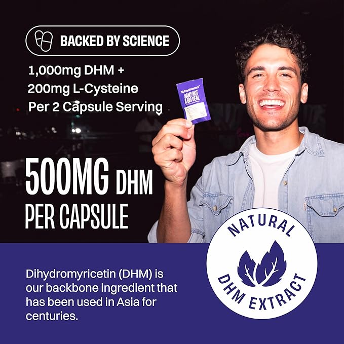 DHM Detox® - No Days Wasted® - New Look - Dihydromyricetin (DHM Supplement), Milk Thistle, Prickly Pear, B Vitamins, Hydration Electrolytes Blend-Take During Evening for Better Next Day and Recovery