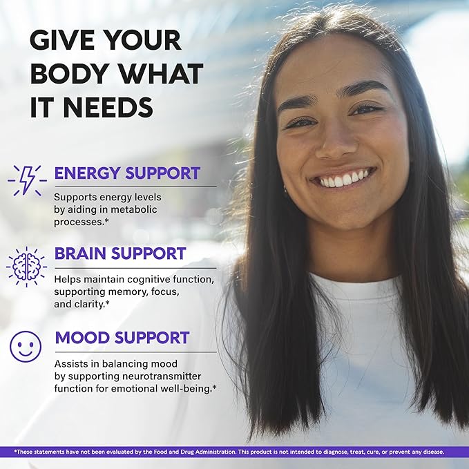 L Methylfolate 15 mg - 5-MTHF Methylfolate Supplement - plus Methyl B12, Vitamins B2 & B6, Magnesium - BioActive Vitamin B9 - Methylation Support, Energy & Brain - Made in USA, 60 Capsules for 2 Month