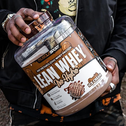 Musclesport Lean Whey Revolution™ Protein Powder - Whey Protein Isolate - Low Calorie, Low Carb, Low Fat, Incredible Flavors - 25g Protein per Scoop - 2lb Chocolate Ice Cream