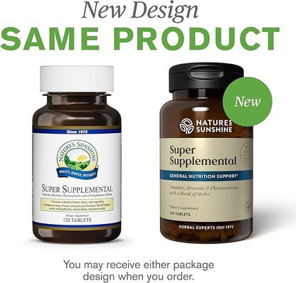 Nature's Sunshine Super Supplemental, 120 Tablets | Multivitamin for Men and Women Provides Vitamins, Minerals, Amino Acids, Herbs, Fruit Powders, Veggie Powders, and Carotenoids
