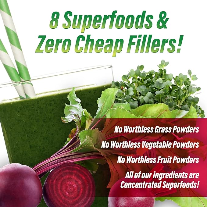 Myogenix MyoVite Super Greens Supplement Powder Super Greens Powder for Men and Women, Daily Vitamin Supplement for Optimum Nutrition, Grown in USA, Organic Greens Supplements, 30 Servings