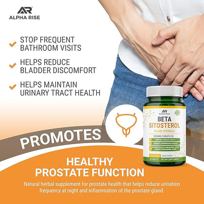 Beta Sitosterol - 500mg Tablets - Non-GMO - Support Prostate and Healthy Cholesterol Levels - Phytosterols Complex - Natural Plant Sterols and Stanols