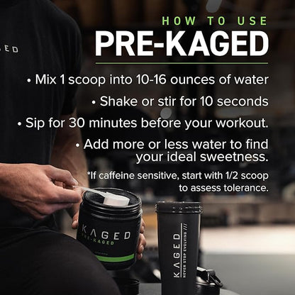 Kaged Original Pre Workout Powder | Pink Lemonade | Pre-Kaged | Formulated with Creatine, Beta Alanine, Pure Caffeine | 20 Servings