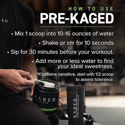 Kaged Original Pre Workout Powder | Pink Lemonade | Pre-Kaged | Formulated with Creatine, Beta Alanine, Pure Caffeine | 20 Servings