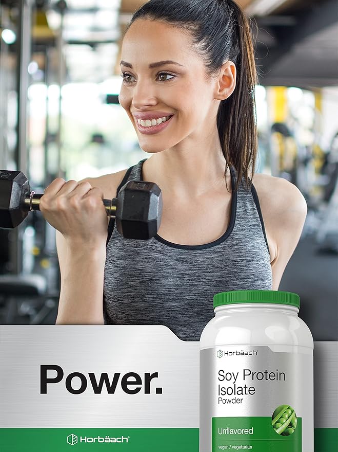 Horbäach Soy Protein Isolate Powder | 3lb | Unflavored | Vegan, Non-GMO, Gluten Free