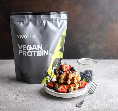 VIVO Vegan Protein Powder - 0.7 oz of Plant-Based Protein per Scoop, 30 Servings (33.8 oz) (Dark Chocolate)