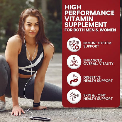 Tri-Core Essentials - 3 A Day Comprehensive Multivitamin Multimineral Complex with Probiotics, Prebiotics, Digestive Enzymes, Mushrooms, Adaptogens, and 45 Fruits and Vegetables - 180 Tablets