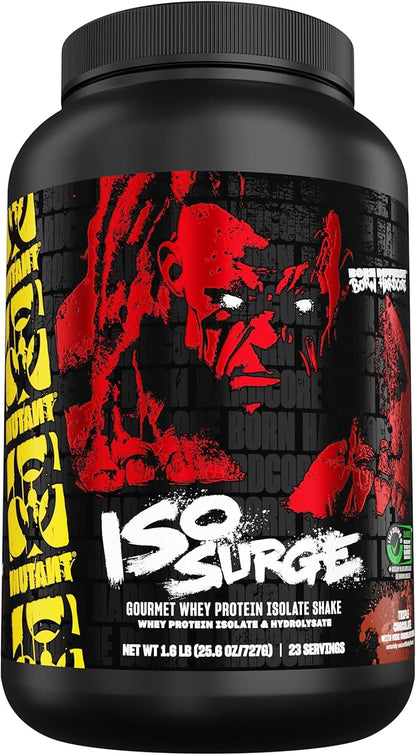Mutant ISO Surge Whey Protein Isolate Powder Acts Fast to Help Recover, Build Muscle, Bulk and Strength, 1.6 lb (Triple Chocolate)