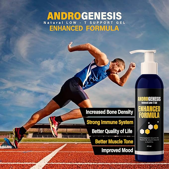 Enhanced Formula – Low T Support Gel – T Booster for Men – Muscle Recovery, Energy Booster, Healthy Aging – Now with Vitamins D3, K2, B6 and L-Arginine