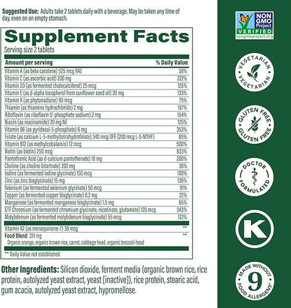 MegaFood Men's 40+ Advanced Multivitamin for Men - Dr-Formulated - Choline, Vitamin B, Vitamin C, Vitamin D, Zinc & Real Food - Brain Health, Immune Support - Vegetarian - 120 Tabs (60 Servings)