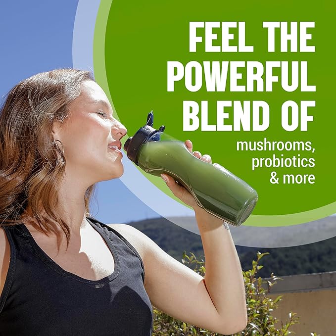 JUCE Green Superfood Powder, Organic Fruits and Veggies Supplement W/ 77 Superfoods Plus Prebiotic Probiotic Blend, Harvest Apple Flavor - 20 Servings (230 g)