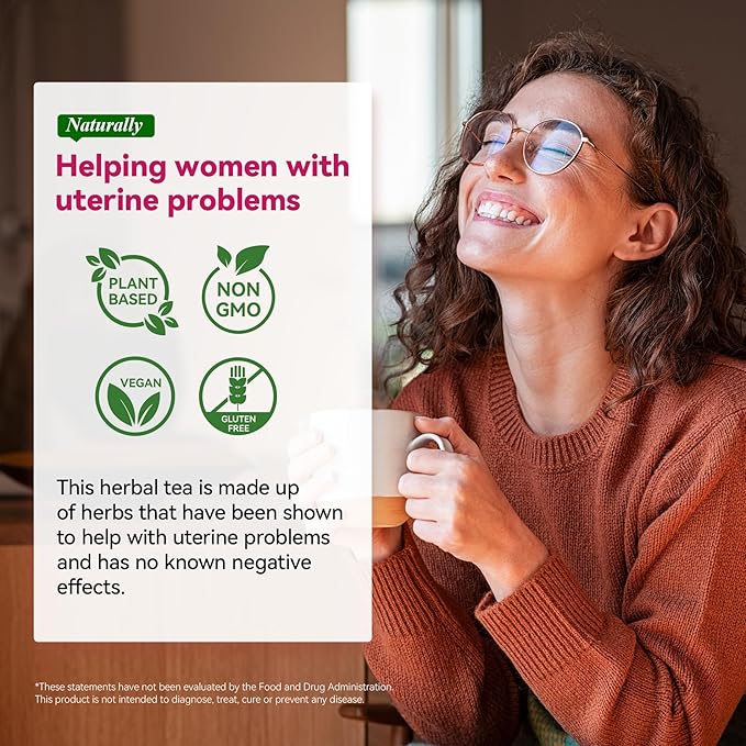 Laicuherb Fibroids Shrink Herbal Tea for Women Get Pregnant Fast & Hormone Balance, 10 Teabags Fertility Tea for Women Shrink Ovarian Cysts, Natural Detox Womb Tea to Warm Uterus and Detox