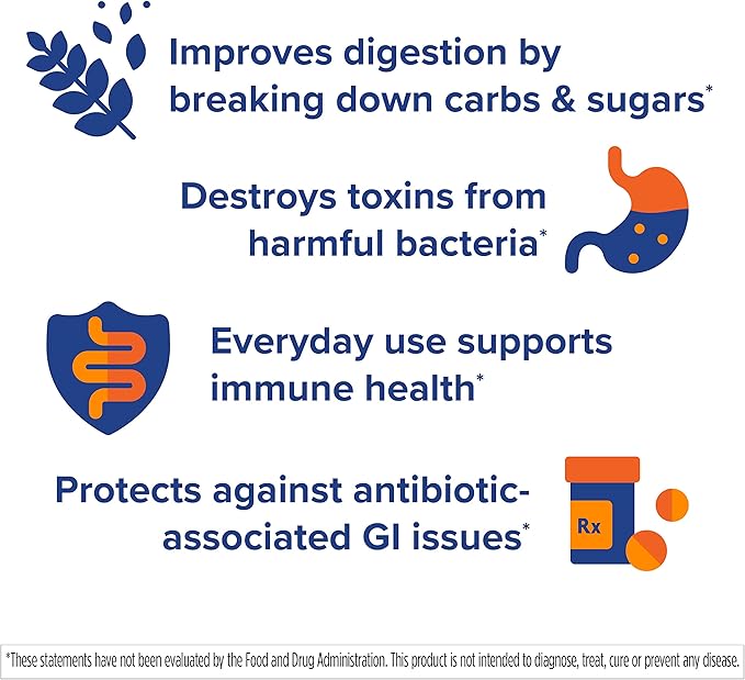 Florastor Select Immunity Boost Daily Probiotic & Immune Support Supplement for Women and Men, Saccharomyces Boulardii CNCM I-745 Plus Zinc, Vitamin C & D3 (30 Capsules)