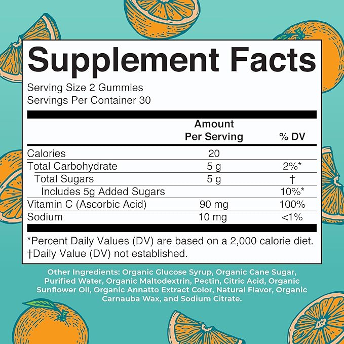 MaryRuth's Kids Vitamin C Gummies | Supplement for Immune Support & Overall Health | Immune Support Supplement | Vitamin C for Kids Ages 4+ | USDA Organic | Vegan | Non-GMO | 60 Servings