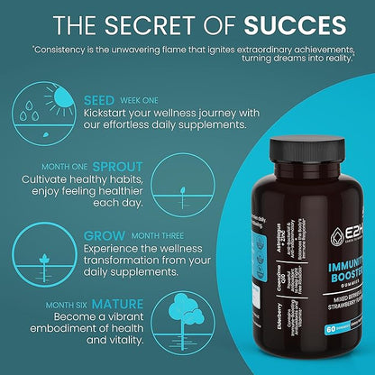 E2H Immunity Support Gummies - 60 Count - Gelatin-Free, Gluten-Free, Vegan & Non-GMO