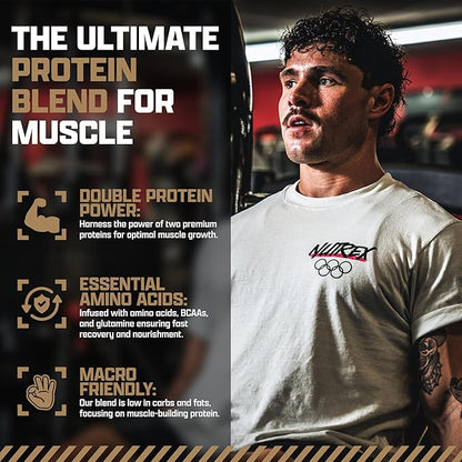 Nutrex Research Whey Protein Powder, Chocolate Muscle Infusion Whey Isolate w/EAA & Hi BCAA for Muscle Gain - 5 Pounds - Muscle Builder for Men & Women, Sports Nutrition, Delicious Taste & Texture