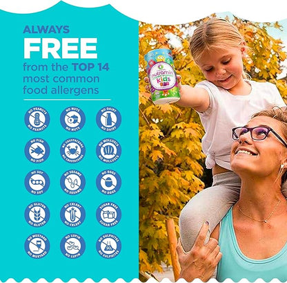 Nutracelle NUTRAMIN Sugar-Free, Allergen-Free 100% Vegan Gummy Multivitamins for Kids - Great Tasting Natural Gummies Your Kids Will Love - 90 Count Bottle