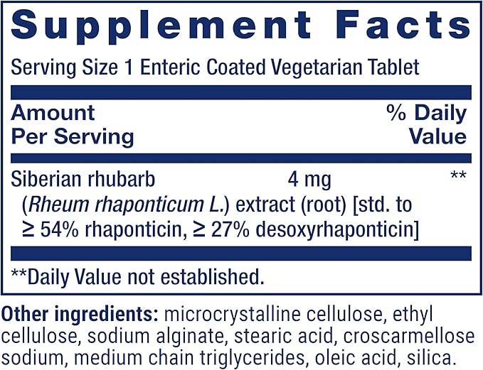 Life Extension Menopause Relief – Siberian Rhubarb, Menopause Supplement for Women, Ease hot Flashes, Mood Swings, Night Sweats Relief, Hormone-Free, Gluten-Free, Non-GMO, Vegetarian, 30 Tablets