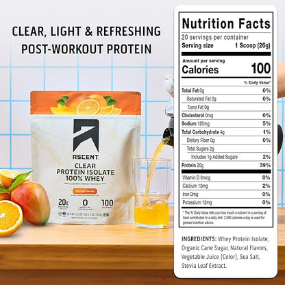 Ascent Clear Whey Protein Isolate - Orange Mango
